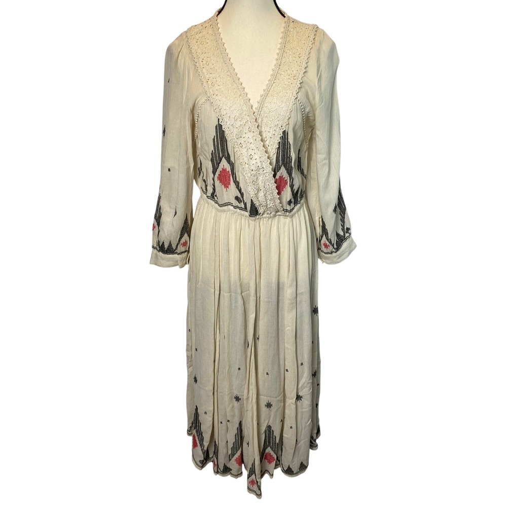 Free People New Romantics Splendor‎ In The Grass Embroidered Midi Dress Boho